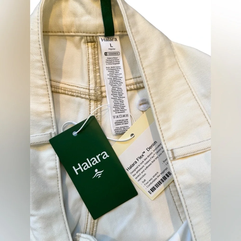 NWT HALARA Flex™ Asymmetric Low Rise Light Khaki Baggy Wide Leg Casual Jeans, L - Picture 5 of 7